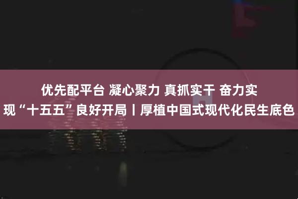 优先配平台 凝心聚力 真抓实干 奋力实现“十五五”良好开局丨厚植中国式现代化民生底色